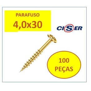 Parafuso Flangeado Philips Madeira 4,0X30 Ciser 100Un