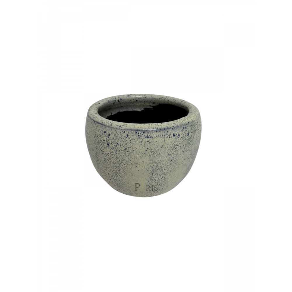 Cachepot Decorativo de Cerâmica Coco Azul Acetinado 10x14cm