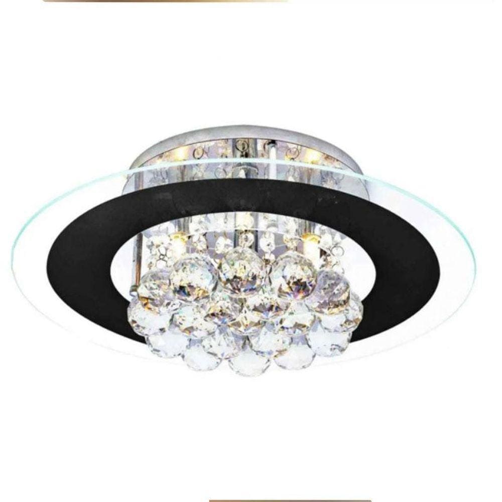 Plafon De Cristal Roma Preto- Startec