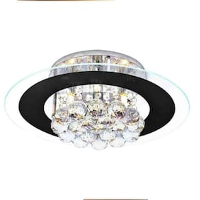 Plafon De Cristal Roma Preto- Startec
