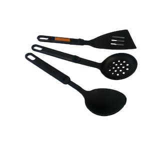 Conjunto Com Espátula Colher E Escumadeira Em Nylon Nacional