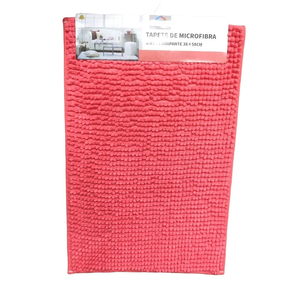 Tapete de Banheiro Bolinha Microfibra Salmão 38x58 cm