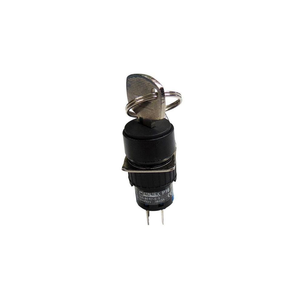 Seletora Com Chave 16Mm 2 Posições 1 Rev P16K2R Metaltex