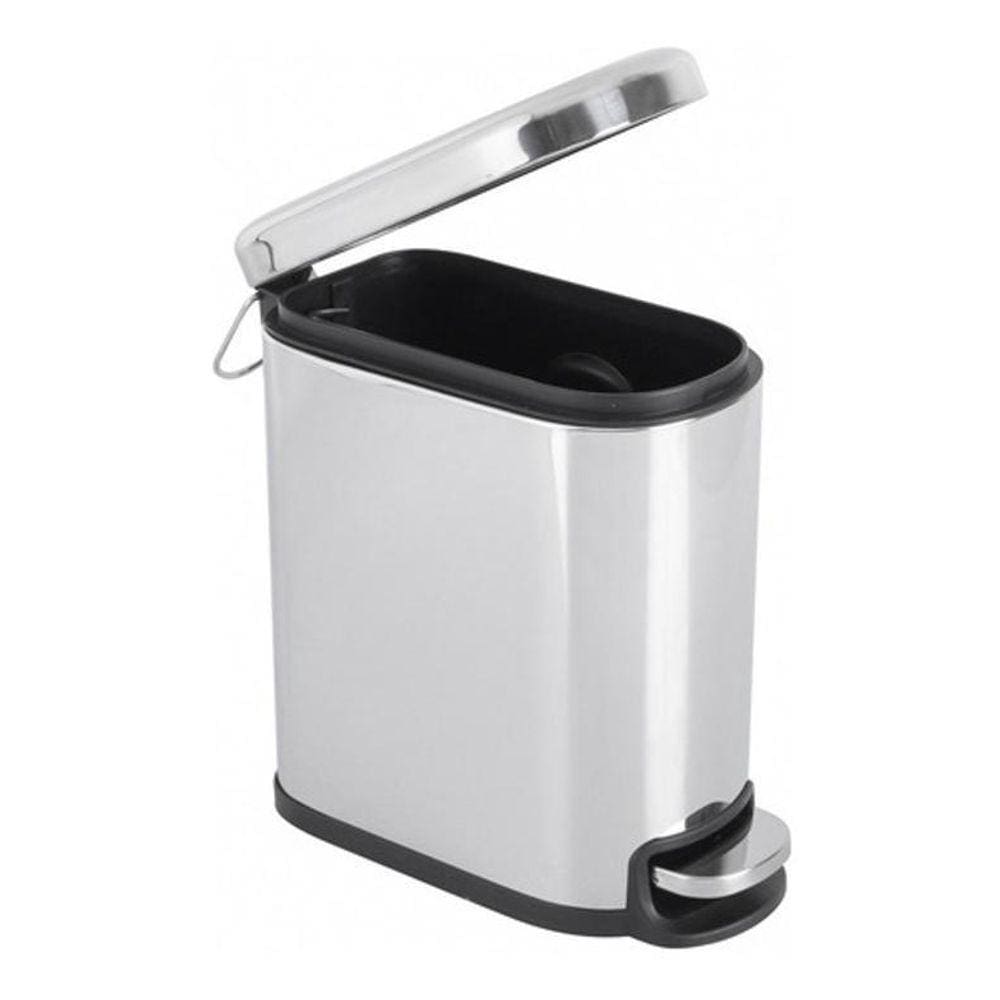 Lixeira De Banheiro Sofisticação+ Cromada 5L - Prateado