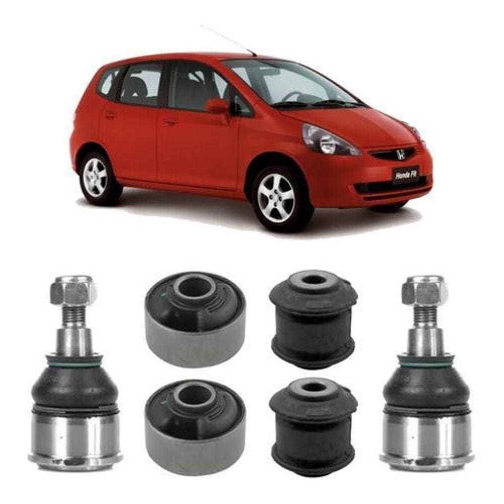 Kit 4 Bucha 2 Pivô Suspensão Dianteira Fit 2003 2004 2005