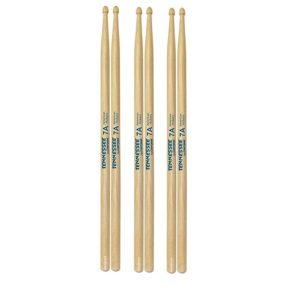 Kit 3 Pares Baqueta Liverpool Tennessee Hickory Tnhy 7Am