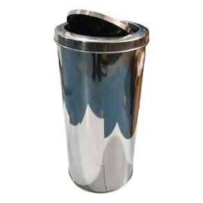 Lixeira Inox 31 Litros Tampa Basculante Escritório Gourmet