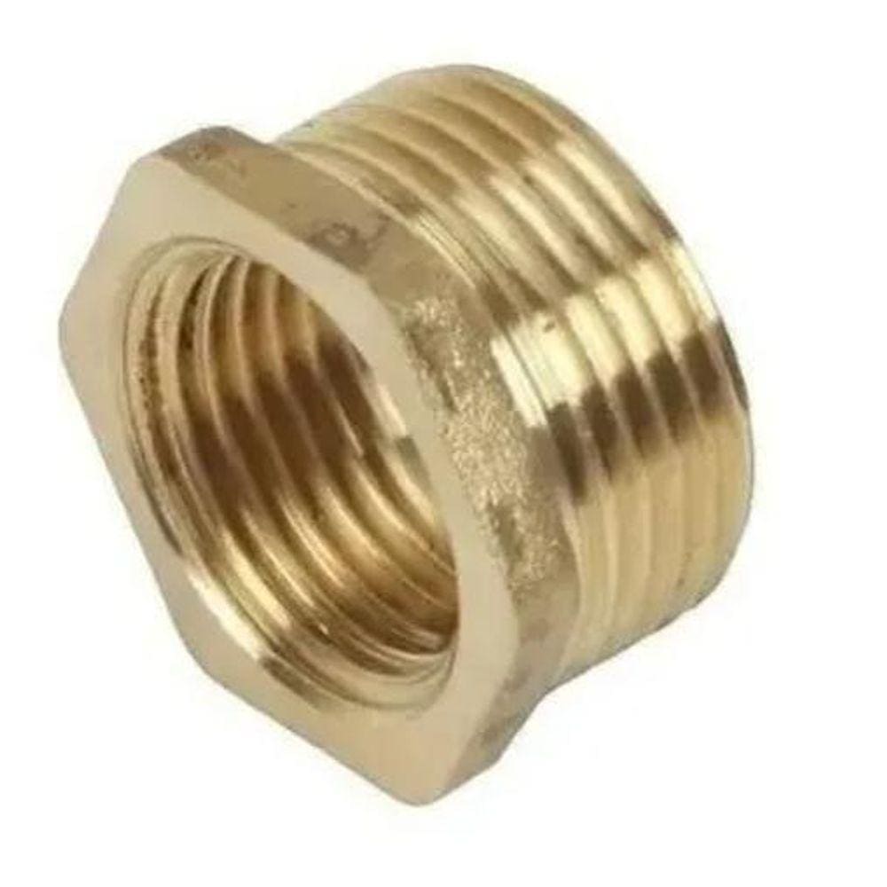 Bucha De Redução Em Metal 1/2 X 3/4 Latão Amarelo Torneira