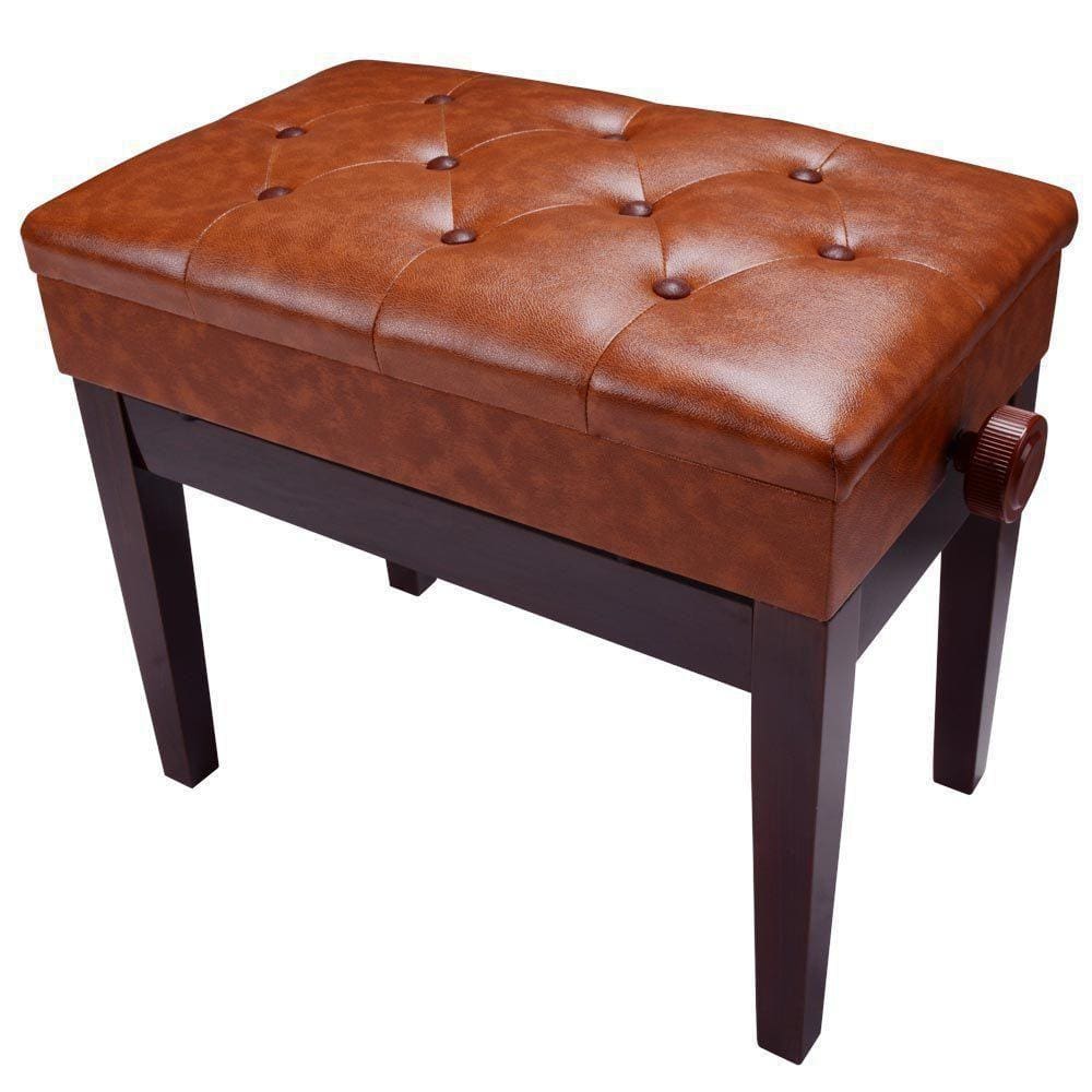 Banqueta Piano/Teclado Ajustável Couro Sintético Vermelho
