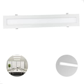 Painel Plafon Led Embutir Retangular 10X60Cm 18W Branco Opus