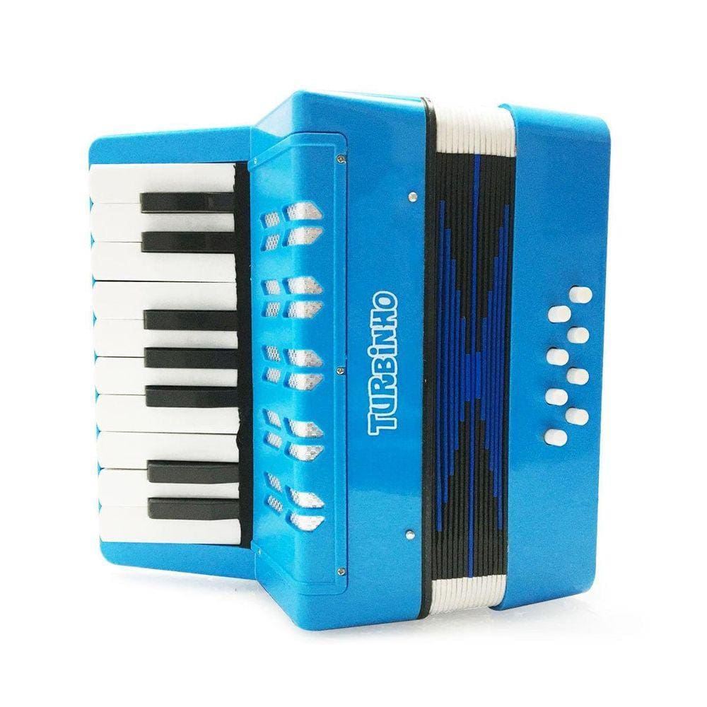 Acordeon Infantil 8 Baixos Turbo 104.Lb 17 Teclas Azul Claro