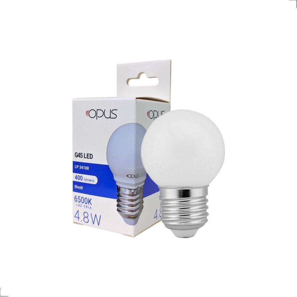Lâmpada Bolinha G45 Led 6500K Branco Frio 4,8W Opus Bivolt