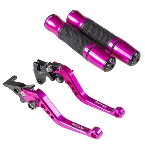 Kit Esportivo Rosa Manopla Jupiter Manete Cbx250 Twister