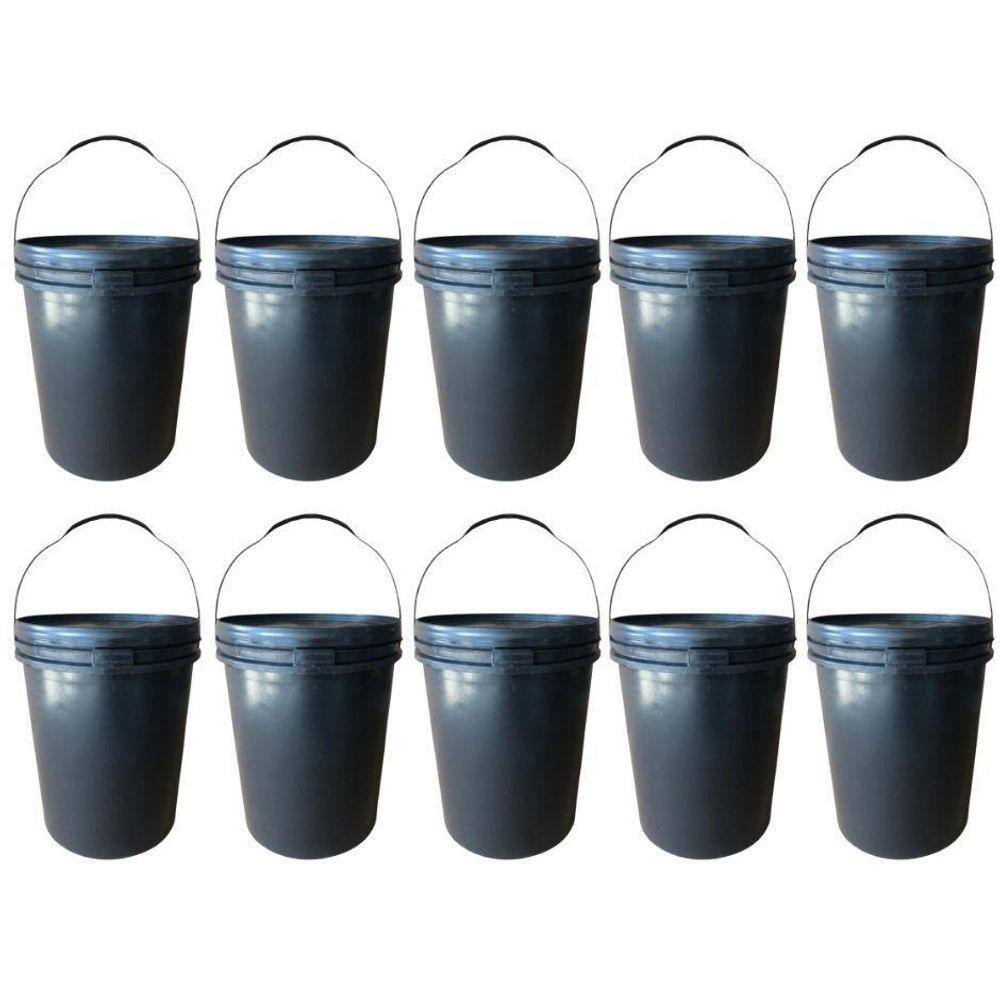 Balde De Agua Quente 20L Tampa Lacre - 10 Pçs