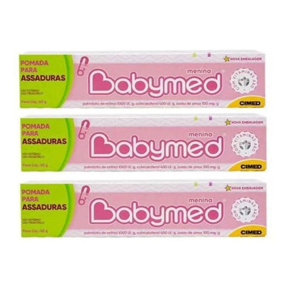 Pomada Para Assaduras Babymed 45G - Rosa Com 3Un