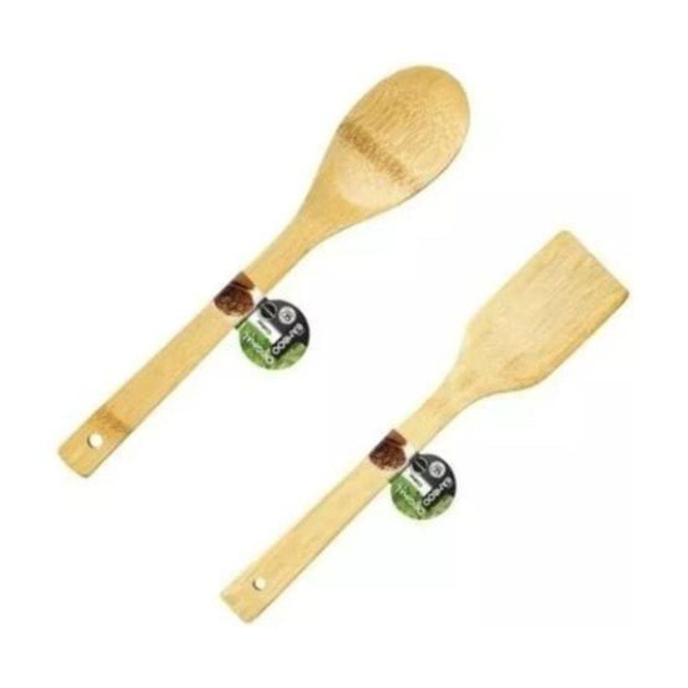 Kit Colher E Espátula 30 Cm Bambu Linha Bamboo Line