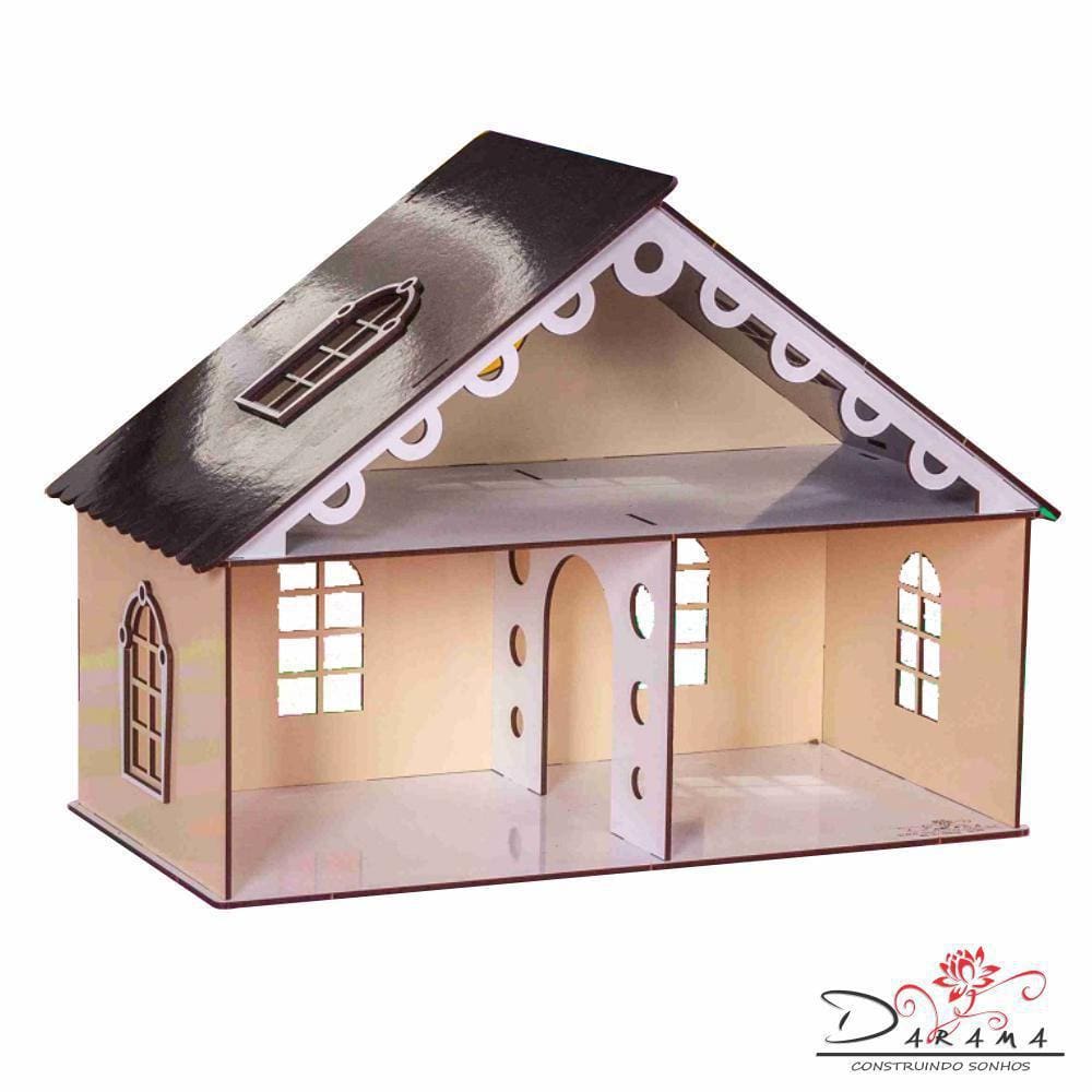 Kit Casa Bonecas E 20 Moveis Para Decoração Lily Crem Darama