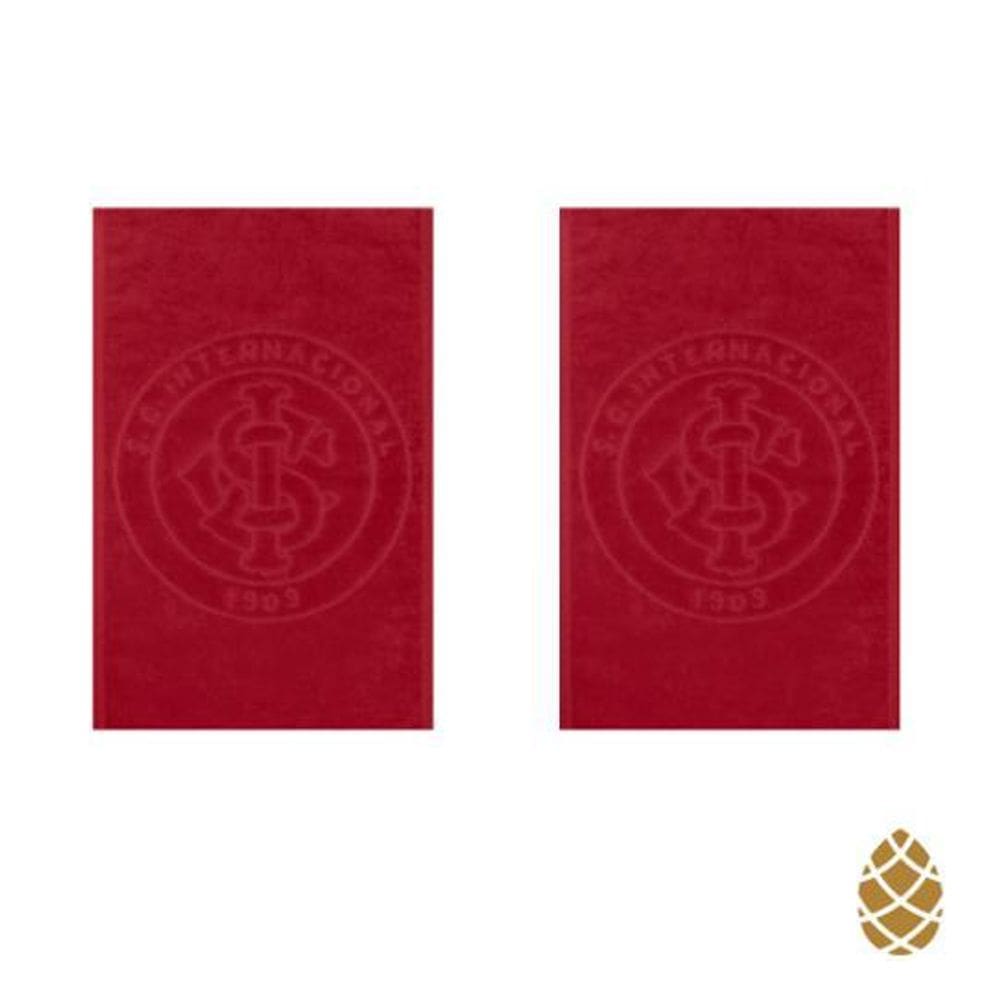 Kit 2 Toalhas De Rosto Jacquard Buettner Inter Vermelho