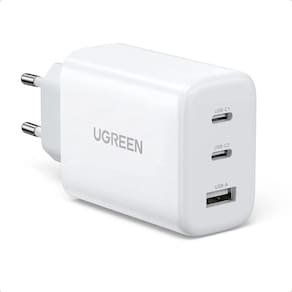 Carregador Rápido 65W Gan Ugreen 2 Usb-C 1 Usb-A Portátil