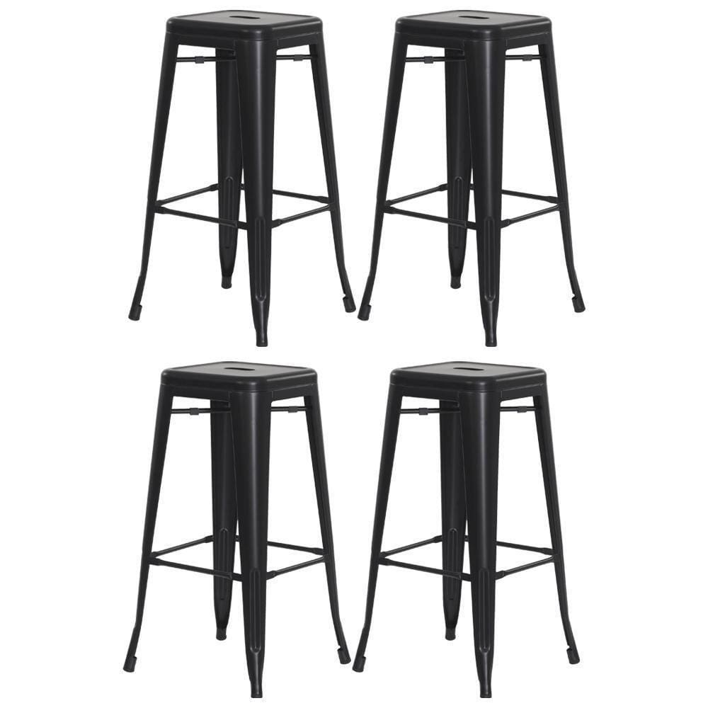 Kit 4 Banquetas Tolix Iron Design Industrial Preto Fosco 76