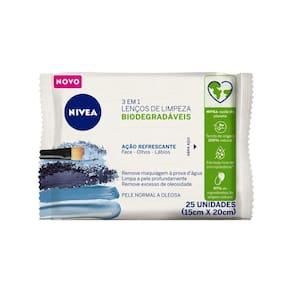 Nivea 3 Em 1 Ação Refrescante Lenço Demaquilante 25 Unidades