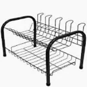 Escorredor 2 Andar Prato Louça Cozinha Inox Preto Fosco