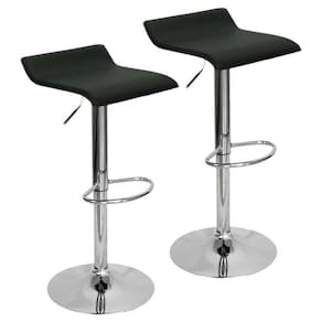 Kit 2 Banquetas Toquio Wave Giratória Regulagem Preto Preta
