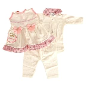 Saída De Maternidade Menina Com Acessórios Princesa Poa Rosa