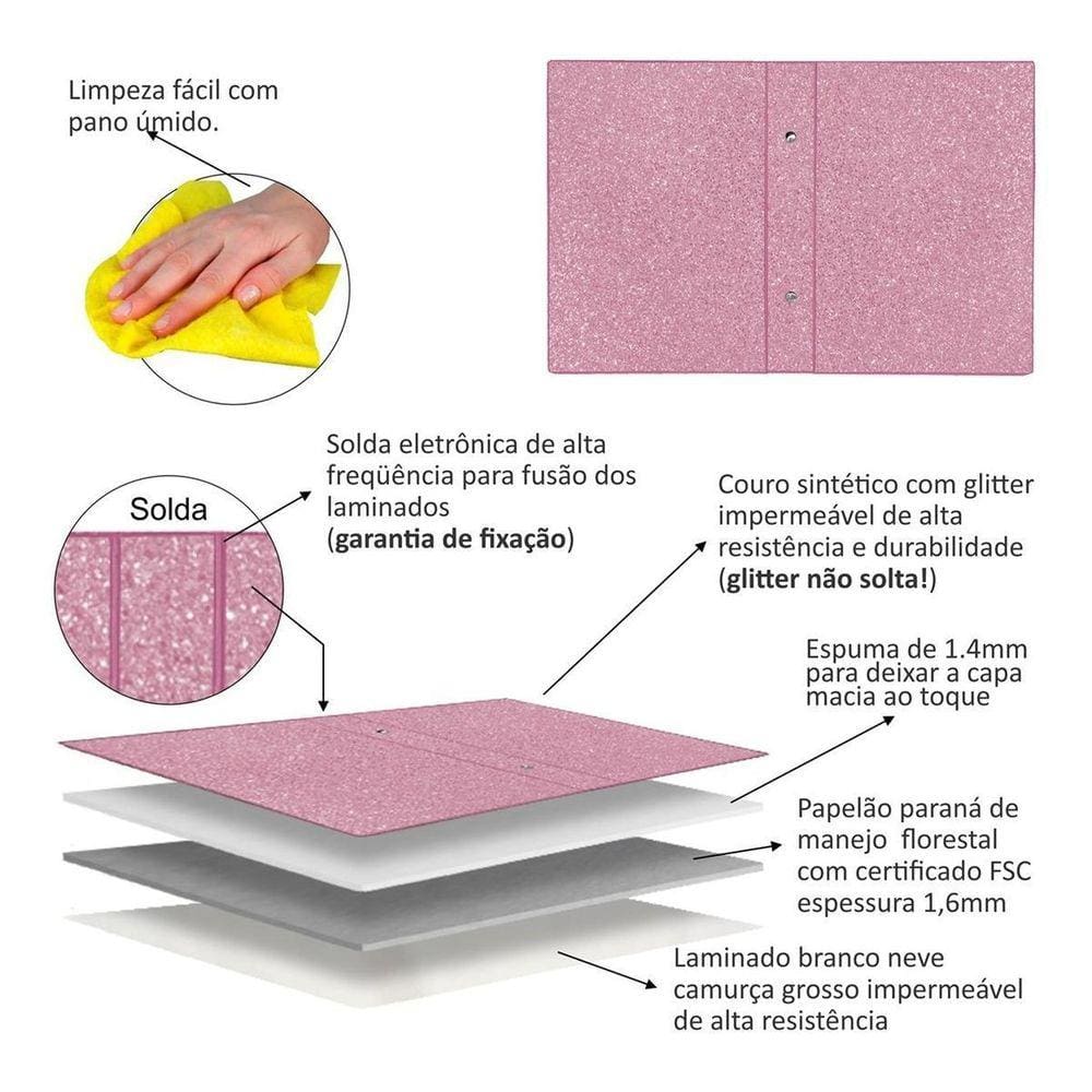 Album Fotos 15X21/100 Azul Marinho Glitter Menino Moderno