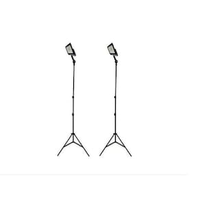 02 Tripé Reclinável Com Holofote 50W Refletor Iluminação Led