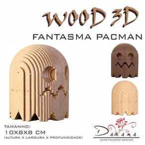 Cabeça 3D Fantasma Pacman Ghost Decoração Ornamento Enfeite
