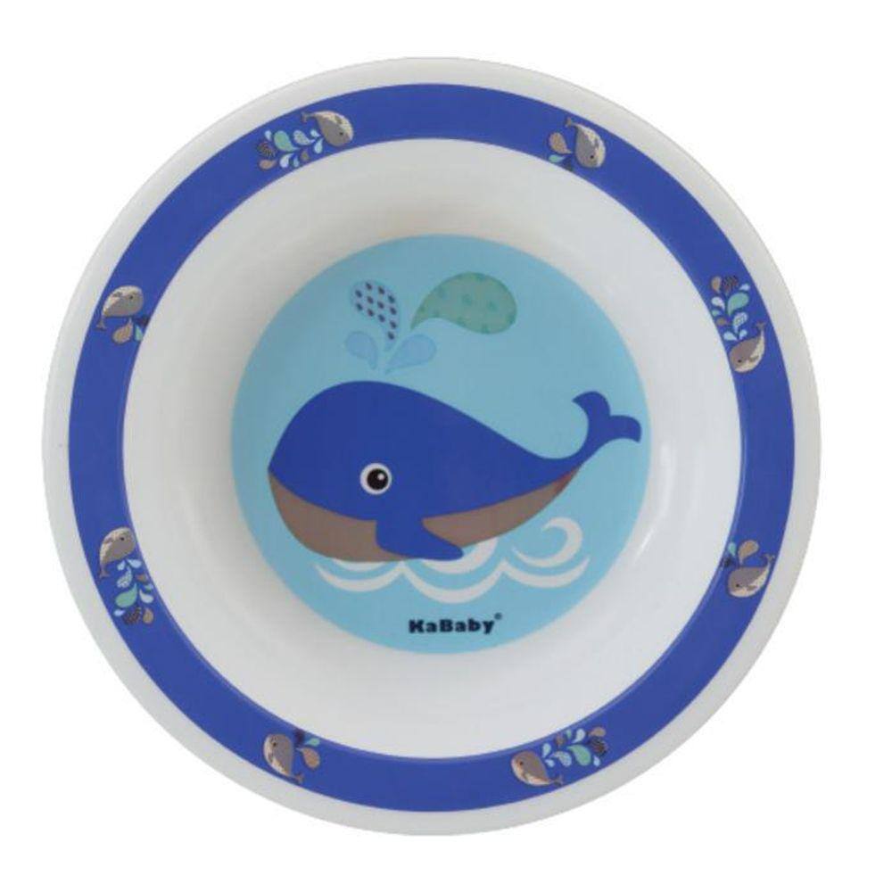 Prato Bowl Redondo Baleia Azul Kababy