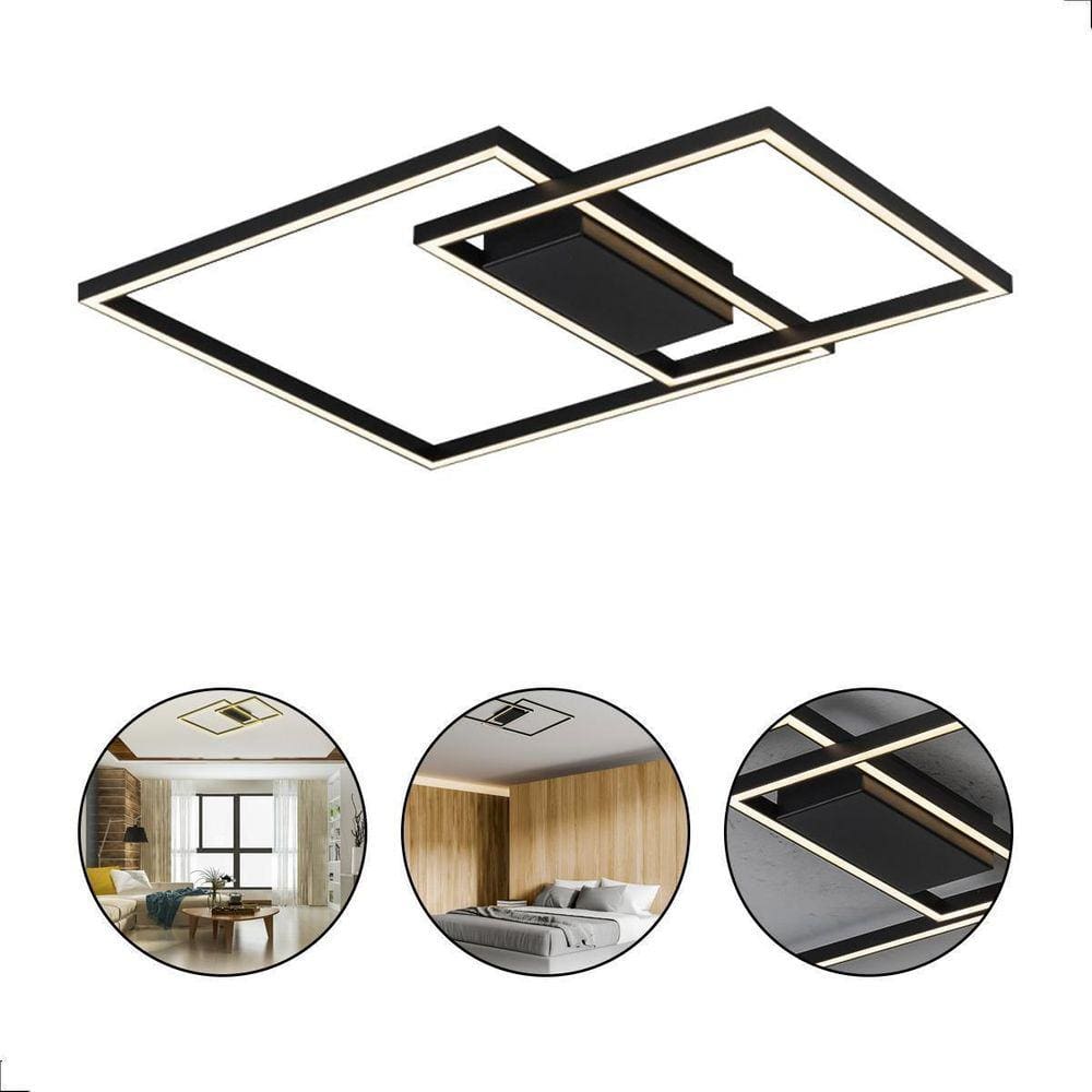 Painel Plafon Moderno Canvas Duo Led 3000K 58W Quadrado