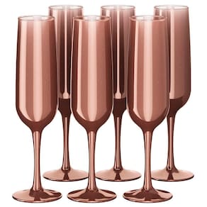 Kit Celebration 6 Taças Espumante 160Ml Rosé Metallic Coza