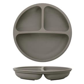 Prato De Silicone Com Divisória Kababy Cinza