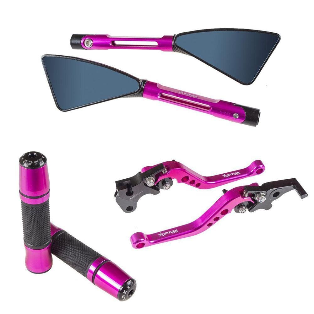 Kit Esportivo Rosa Manopla Jupiter Retrovisor Manete Yes 125