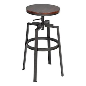 Banco Bar Giratório Metal e Madeira - Premium Design 45cm