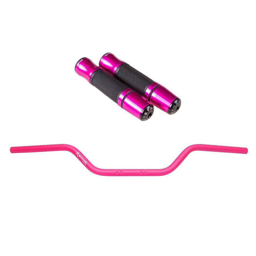 Kit Rosa Guidão 22Mm Manopla Jupiter Hornet