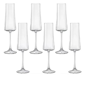Conjunto De Taças Para Champanhe Em Cristal 210ml 6 Peças