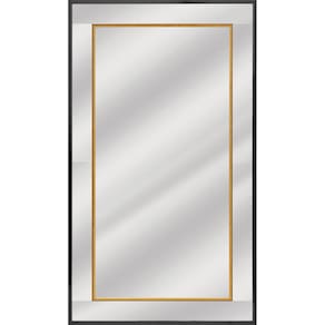 Espelho Potenza 80x160cm PLD BW Quadros Preto/Dourado