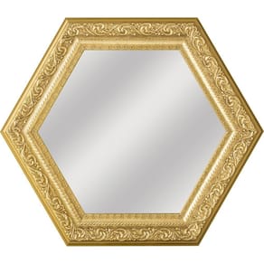 Espelho Sextavado 65x75cm RT03 BW Quadros Dourado