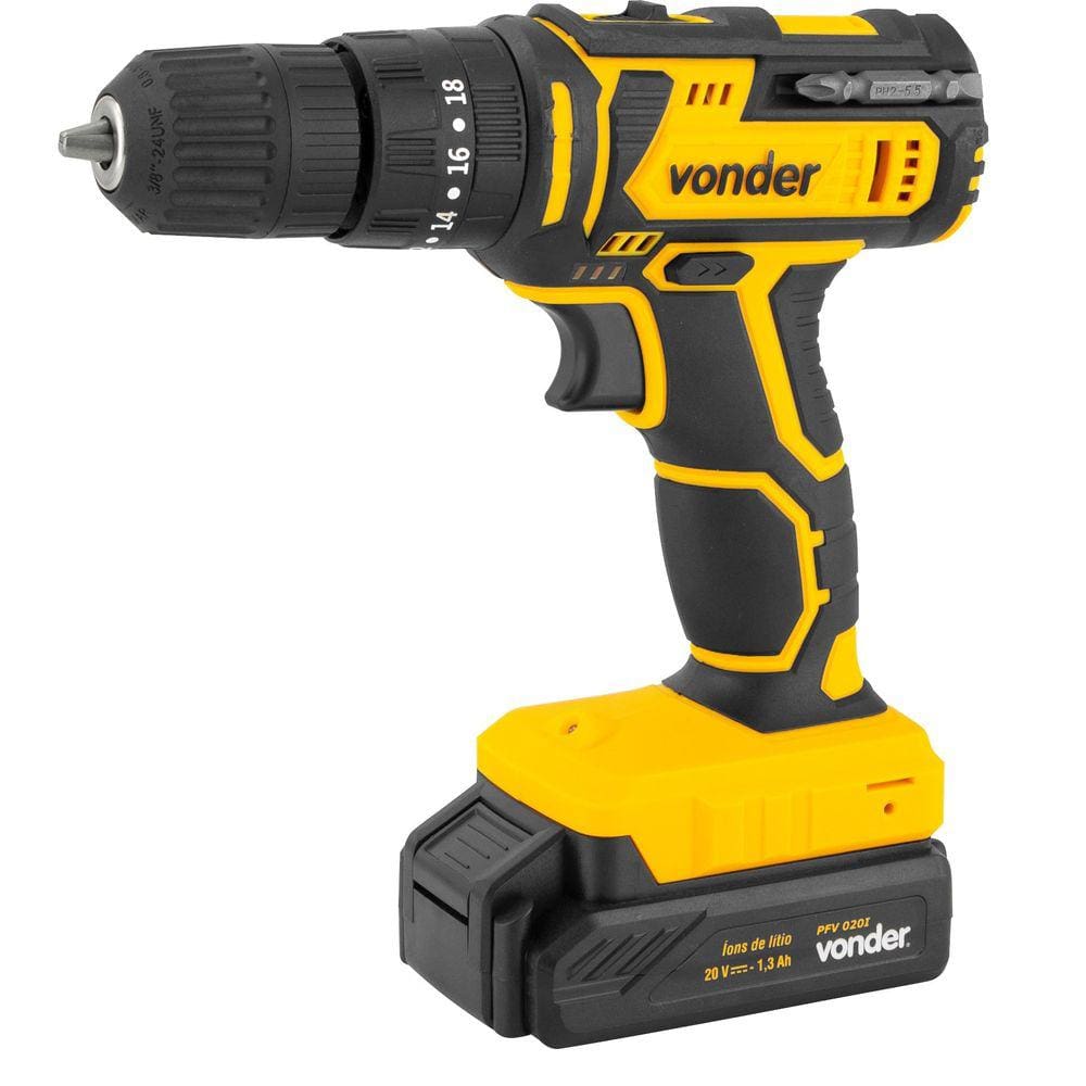 Parafusadeira/Furadeira 3/8`` c/2 Baterias 20V PFV020I c/Impacto - Vonder