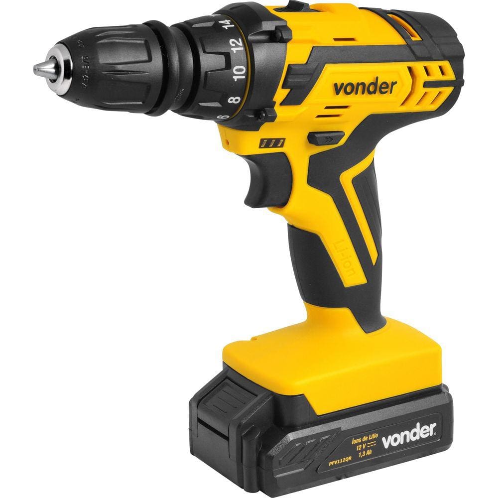 Parafusadeira/Furadeira 3/8`` 12V Carregador Bivolt PFV112QR - Vonder