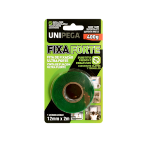 Fita Dupla Face Fixa Forte 12MM X 2M - Unipega