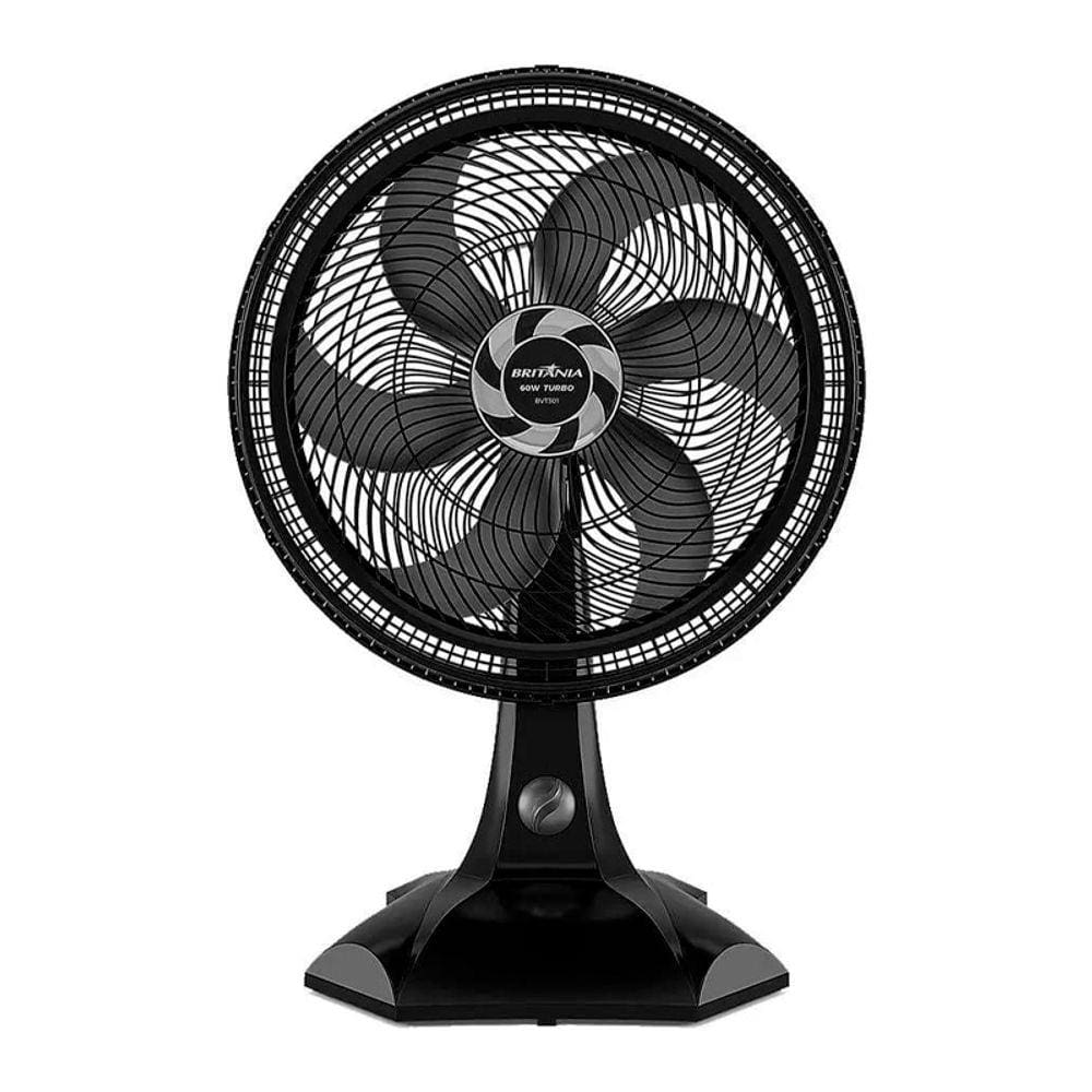 Ventilador de Mesa Britânia BVT30 Turbo 30cm Preto 6 Pás 60W 3 velocidades