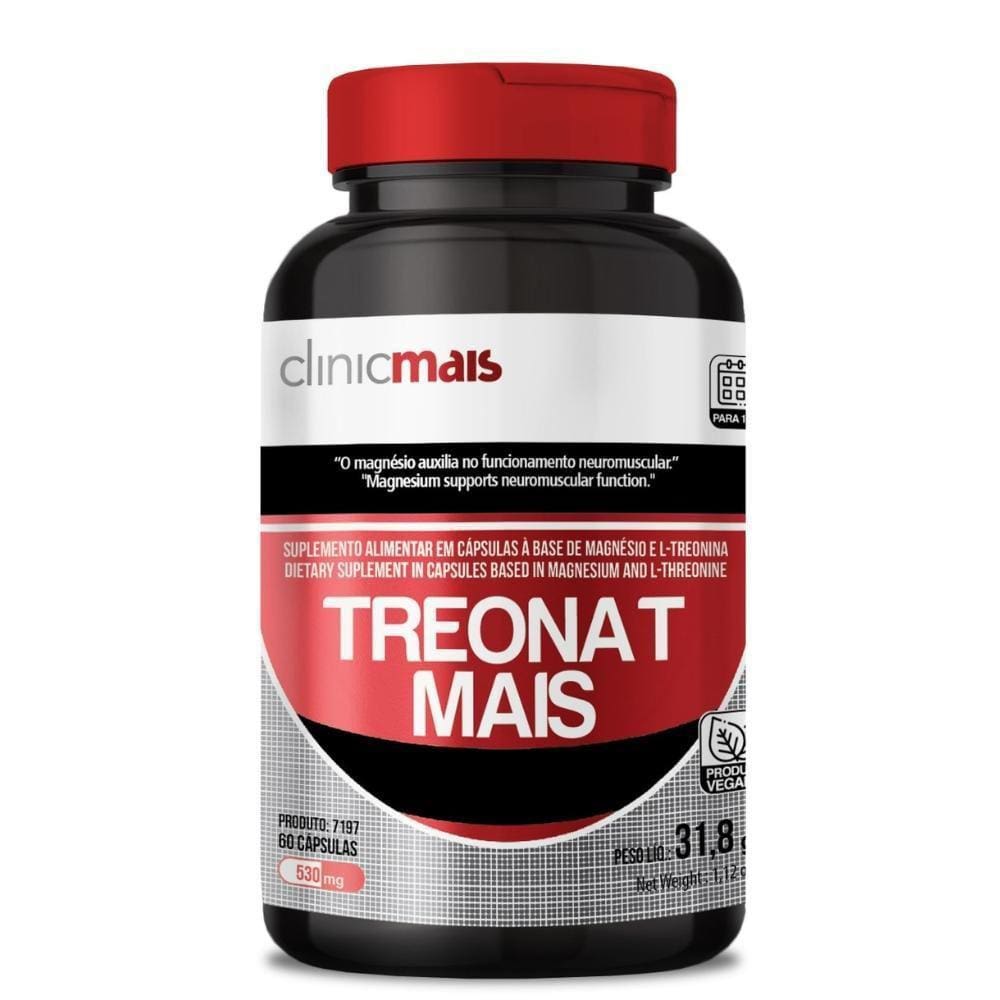 Magnésio L-Treonato Treonat Mais 60 Cápsulas 530Mg