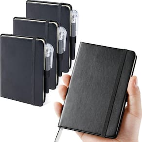 (3 Pacotes) Diário de Caderno de Bolso, Mini Cadernos Pequenos de Capa Dura com Canetas para o Trabalho, 3,7" x 5,7" A6 Notebook College Gov