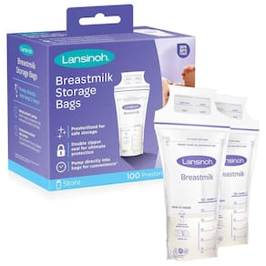 Sacos de armazenamento de leite de mama lansinoh, 100 conde
