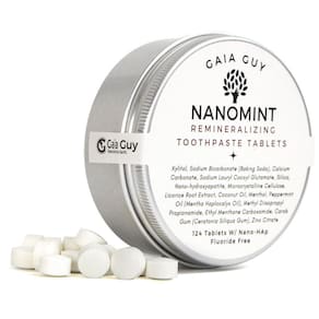 Comprimidos de pasta de dente Gaia Guy NanoMint Hidroxiapatita 124 comprimidos