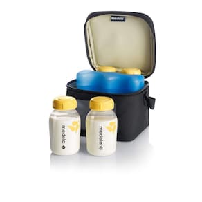 Conjunto de refrigerador de leite materno - garrafas, bolsa de gelo, bolsa